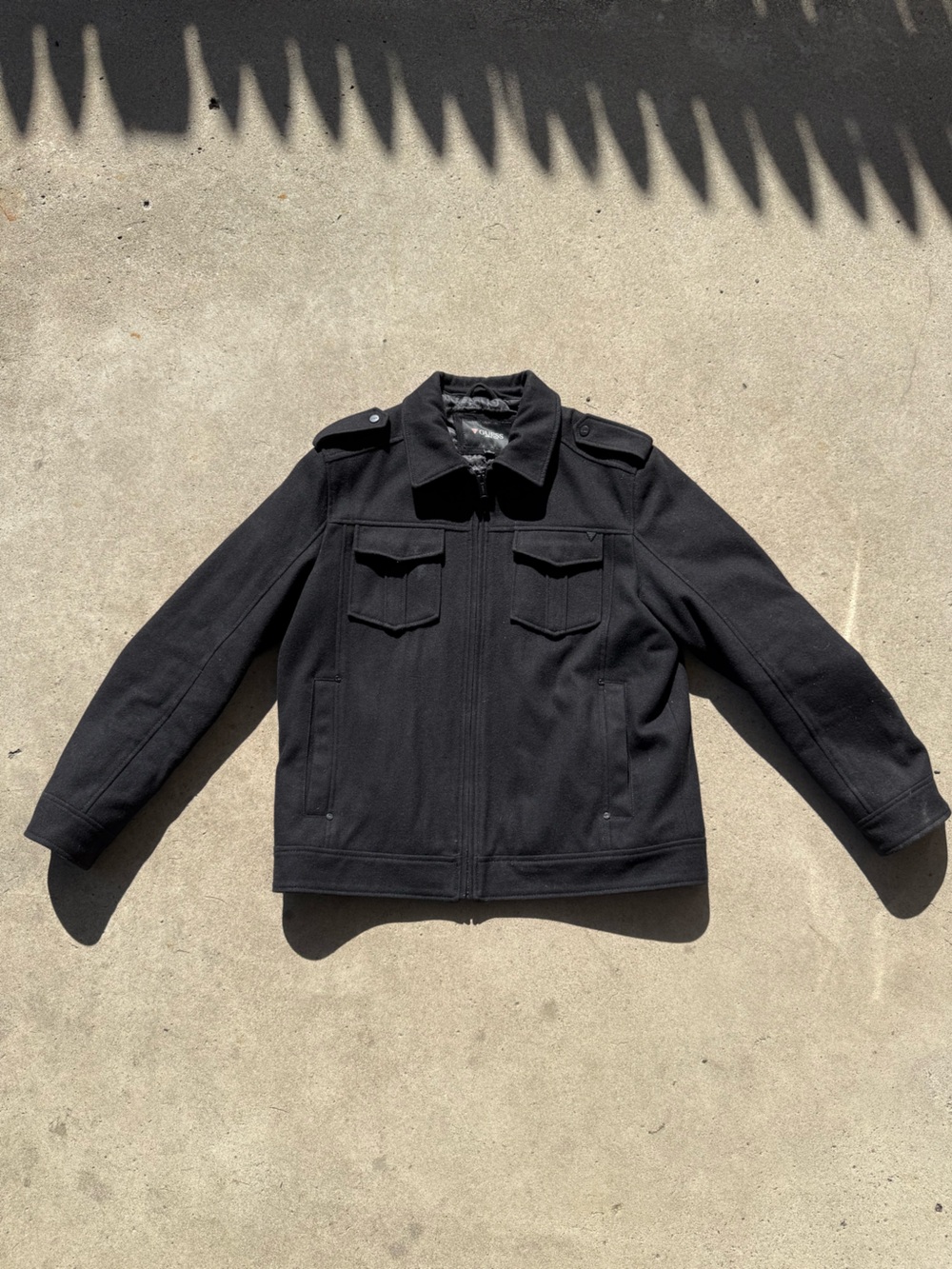 Guess Men's Black Pea Coat